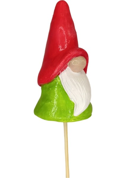 Bay ve Burnuk Şans Cücesi - 2'li Gnome Burnuk Cüce - Yılbaşı Süsü - Saksı Süsü - Süslü Kürdan