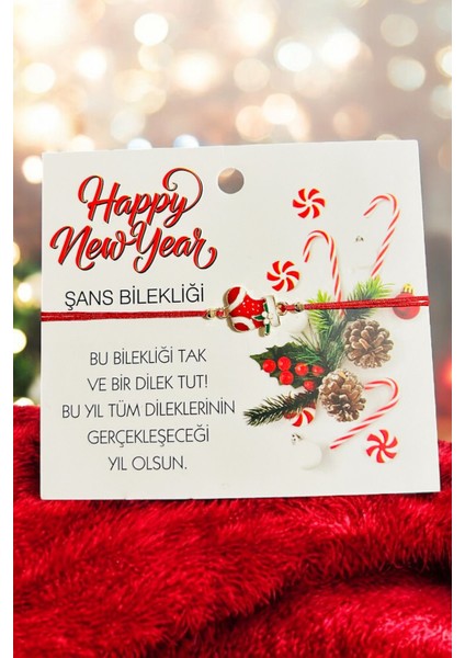 Noel Çorabı Charm Yılbaşı Şans Bilekliği