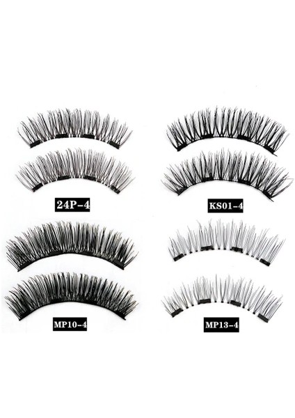 Yapışkansız Mıknatıslı Kirpik Klipsi 5 Kit 3D Vizon Yapay Kirpikler (Yurt Dışından)