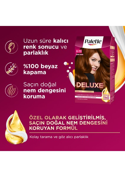 Deluxe Kalıcı Renkler 6-70 Kahve Bakır Saç Boyası