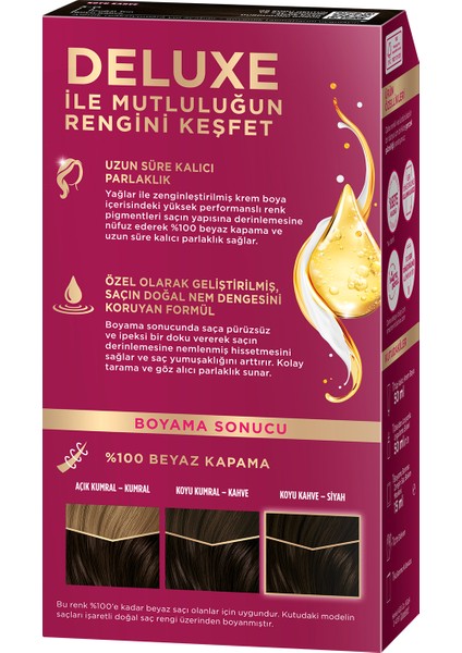 Deluxe Kalıcı Renkler 3-0 Koyu Kahve Saç Boyası