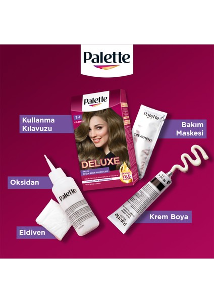 Schwarzkopf Palette Deluxe Yoğun Renkler 7-1 Asil Kumral Saç Boyası