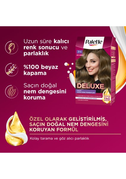 Schwarzkopf Palette Deluxe Yoğun Renkler 7-1 Asil Kumral Saç Boyası