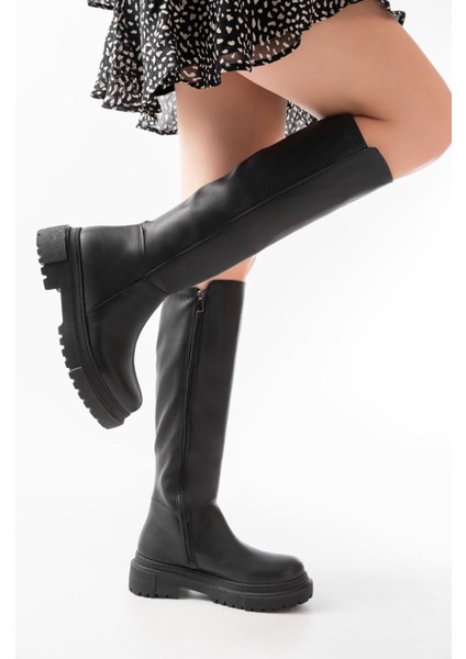 812-300 Siyah Fermuarlı Günlük Kadın Çizme fırsatları
