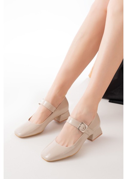 ST-006 Bej Rugan Günlük 4 cm Topuklu Bayan Ayakkabı fiyatları