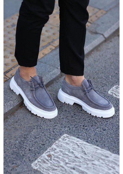 -Gri Süet Erkek Ayakkabı Gri indirimleri