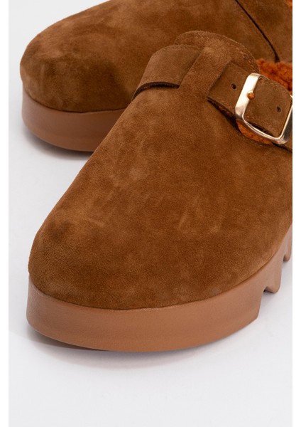 Kadın Yüksek Taban Içi Peluşlu Önü Kapalı Terlik Zy 1545 Taba modelleri