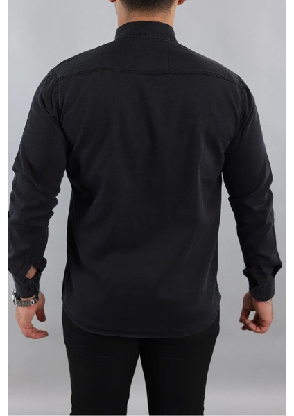 Erkek Slim Fit Çift Cepli Kot Gömlek
