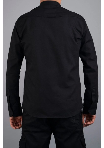 Erkek Slim Fit Çift Cepli Kot Gömlek