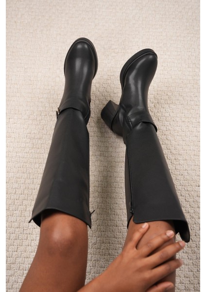 Edna Yan Ithal Toka Detaylı Kadın Çizme Siyah fırsatları