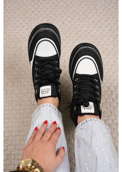 Jolie Guja Ithal Taban Taş Detaylı Özel Seri Deri Kadın Spor Bot Siyah fırsatları