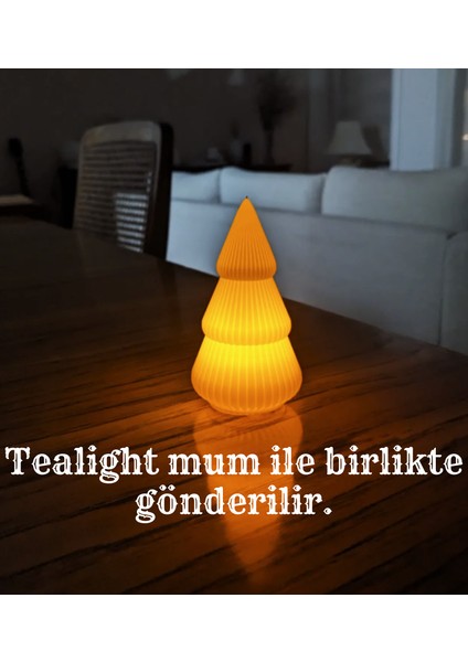 Çam Ağacı Tealight Mumluk Dekoratif Kış Konsepti Yılbaşı Süsleri 10CM-15CM-20CM