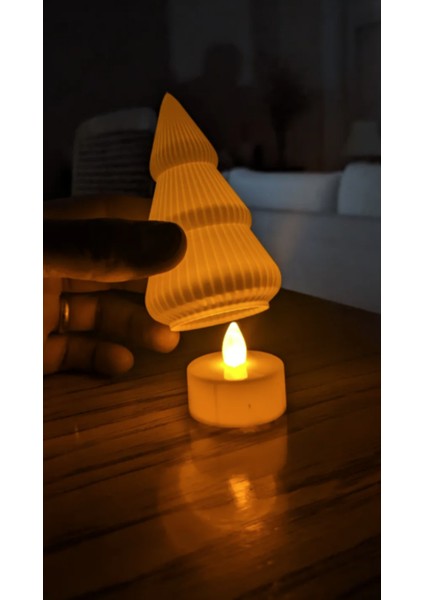 Çam Ağacı Tealight Mumluk Dekoratif Kış Konsepti Yılbaşı Süsleri 10CM-15CM-20CM