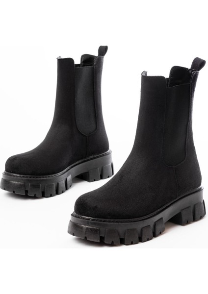 FZ-299 Siyah Süet Yüksek Tabanlı Lastikli Günlük Kadın Bot fiyatları