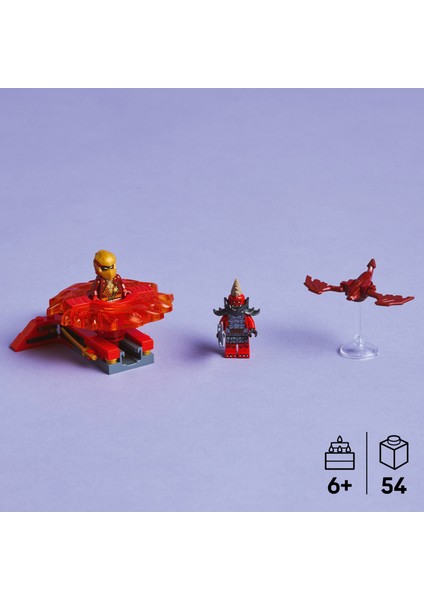 ® NINJAGO® Kai’nin Ejderha Spinjitzu Topacı 71823 - 6 Yaş ve Üzeri Çocuklar için 2 Ninja Minifigürü İçeren Yaratıcı Oyuncak Yapım Seti (54 Parça)