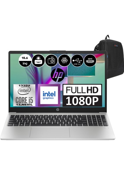 250 G10 Intel Core I5 1335U 64GB 512GB SSD Intel® Iris® Xᵉ Windows 11 Home 15.6" Fhd Taşınabilir Bilgisayar 968L3ETH14 + Weblegelsin Çanta