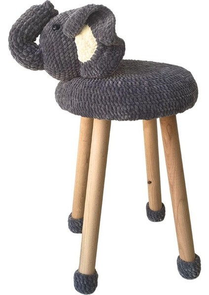 Hayvan Figürlü Ahşap Amigurumi Çocuk Taburesi Fil modelleri