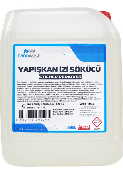 Yapışkan İz Sökücü 5 Lt