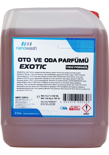 Oto ve Oda Parfümleri Exotic 5 Lt