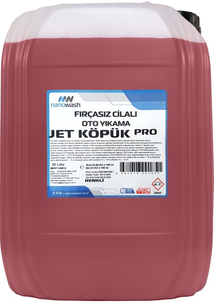 Jet Köpük Pro Renkli 20 Lt