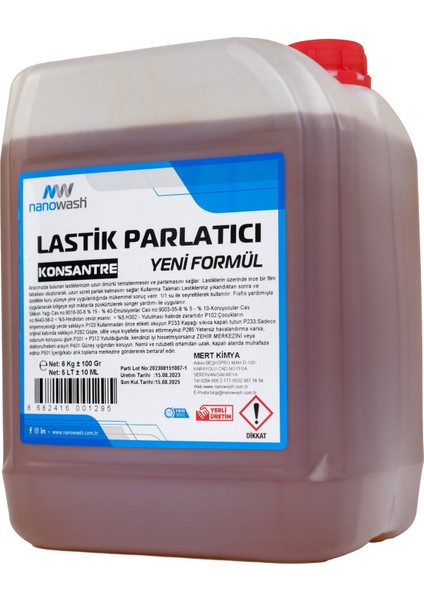 Lastik Parlatıcı Konsantre Yeni Formül 5 Lt