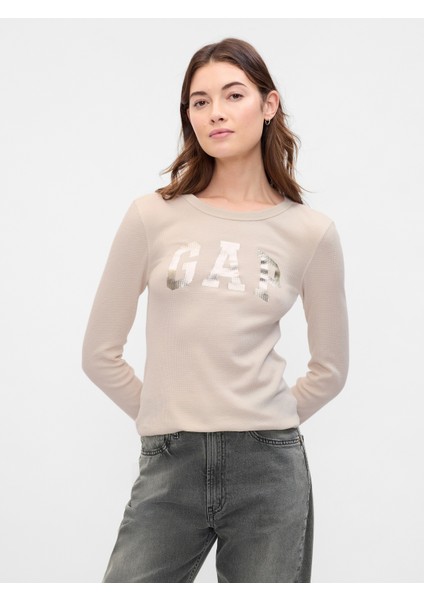 Kadın Bej Waffle Örgü T-Shirt