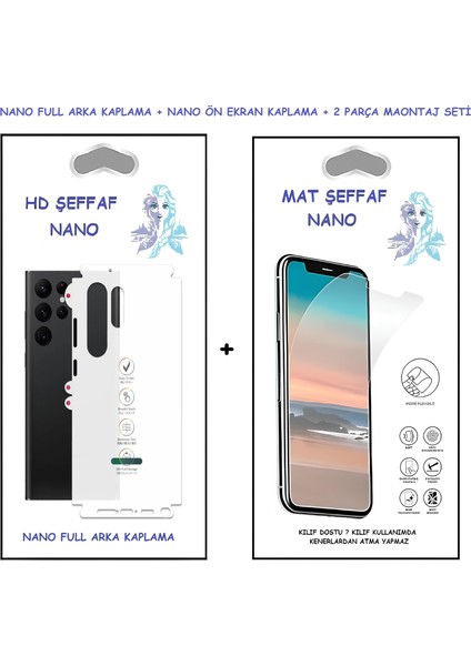 One Plus 6t Mat Şeffaf Nano Ekran Koruyucu + Full Arka Kaplama Ultra İnce Esnek Hd Şeffaf