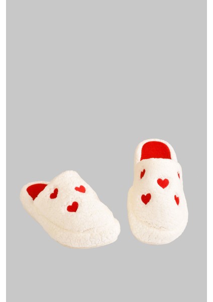 Moda Onn Kadın Çocuk Pofuduk Kumaş Noel Baba Yılbaşı Ev Terliği