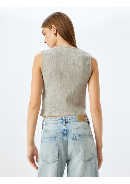 Dokulu Düğmeli V Yaka Yelek fırsatları