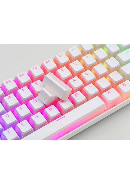 108 Tuş Universal Pudding Mekanik Klavye Tuş Takımı Kapağı Puding Keycap Yarı Transparan Beyaz