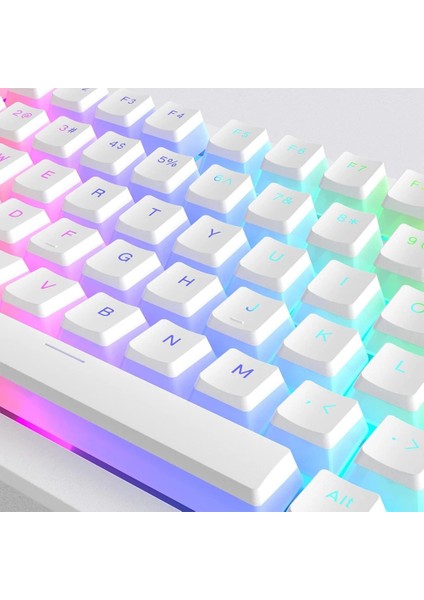 108 Tuş Universal Pudding Mekanik Klavye Tuş Takımı Kapağı Puding Keycap Yarı Transparan Beyaz