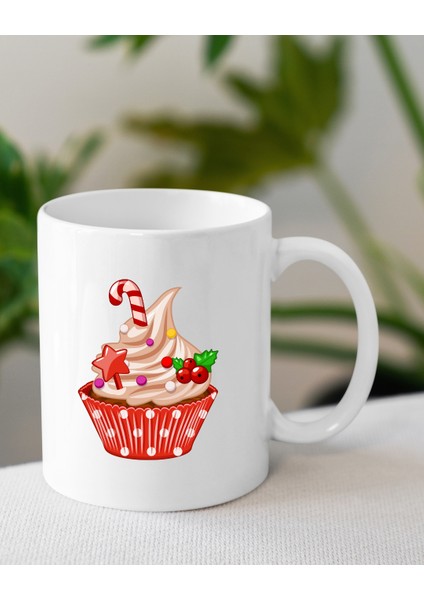 Cupcake Kek Desenli Yılbaşı Kupası
