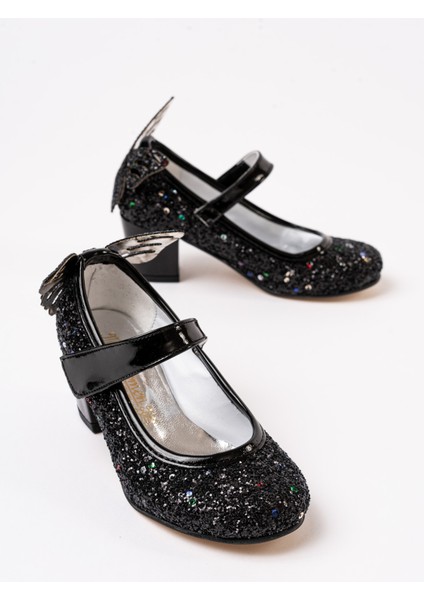 Ortopedi Kız Çocuk Gökkuşağı Kelebekli Topuklu Abiye Ayakkabı