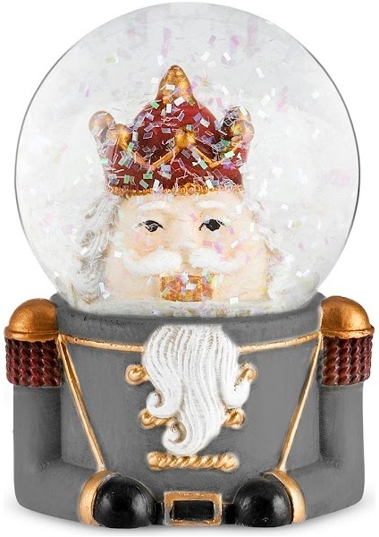 New Year Yılbaşı Nutcracker Kar Küresi 4,6 x 6,4 cm Gri