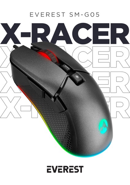 SGM-05 X-Racer 7D RGB 6400DPI Optik Gaming Oyuncu Mouse