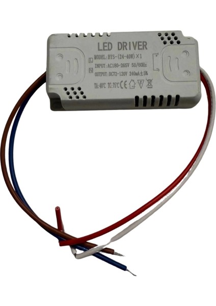 40 Watt (25-40)X1W Sabit Akım Tek Renk LED Avize Driver Trafo 67-132V