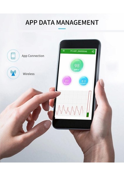 Pulse Oksimetre Bluetooth Özellikli PC60MODEL
