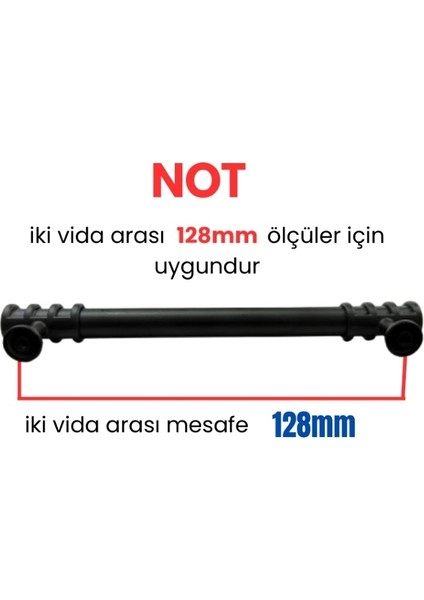 50 Adet Halka Boru Siyah Metal Mobilya Kulbu 128 mm