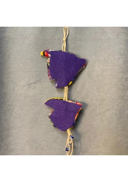 El Yapımı Keçe Renkli Neşeli Balıklar Duvar Süsü - 14 x 45 cm