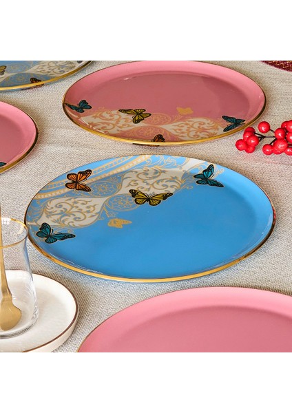 Butterfly Lüx 6 Lı Cam 26 cm Servis Tabağı