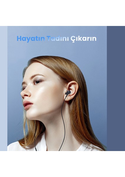 AUT111 3.5mm Kulak Içi Kablolu Kulaklık - Yüksek Ses Kalitesi - Mikrofonlu - Siyah