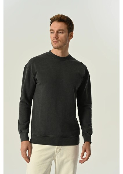 Erkek Asit Yıkamalı Sweatshirt