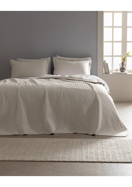 Rennes Tek Kişilik Yatak Örtüsü - Ekru