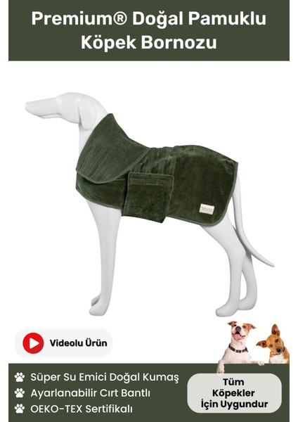 Premium® Doğal Pamuklu Süper Su Emici Lüks Havlu Ayarlanabilir Bel Küçük ve Büyük Irk Için Bornoz modelleri