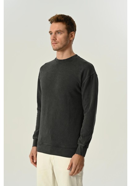 Erkek Asit Yıkamalı Sweatshirt