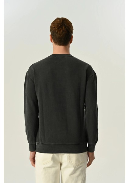 Erkek Asit Yıkamalı Sweatshirt