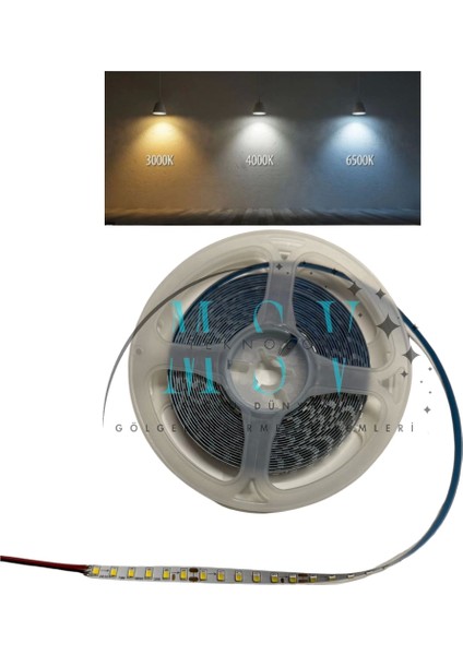 Sabit Akım Avize Şerit LED 2835 Smd 180 Ledli 3 Renk (6500K-4000K-3000K) 8mm 5 Metre IP20