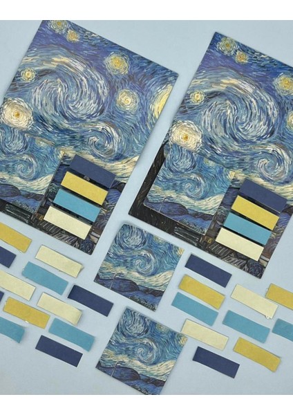 Vincent Van Gogh Starry Night Temalı Kağıt 260 Index 65 Post-It Set / Indeks/ Index Sticker /post-It