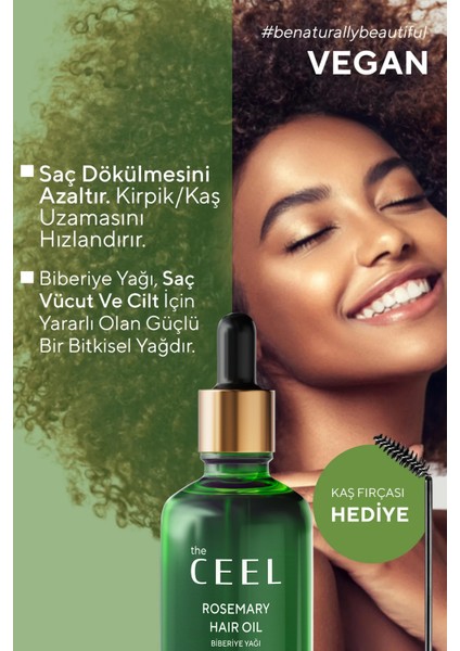 The Ceel 2'li Biberiye Yağı ve Doğal Yağlar ile Güçlü Formül Biotin Özlü Saç Bakımı 50 ml