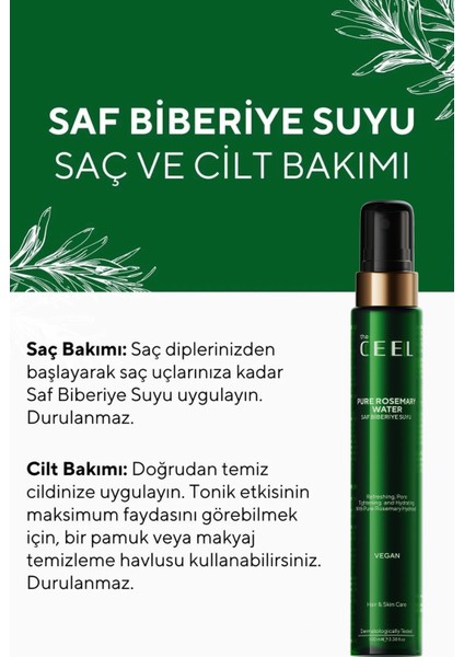 The Ceel Biberiye Suyu Dökülme Karşıtı ve Hızlı Saç Uzatma Etkili Saf Saç Toniği 100 ml